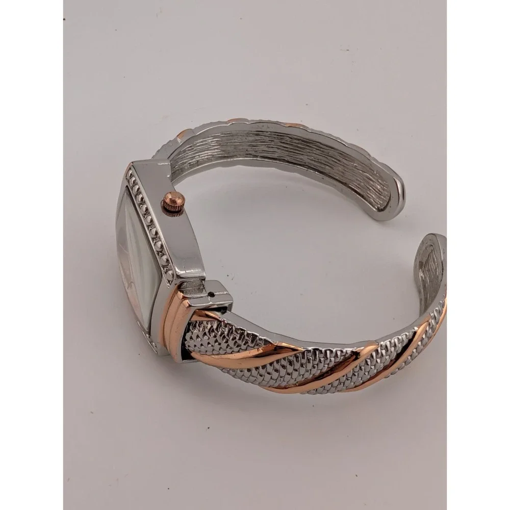 Cannes Women's Watch 25mm Case Rose Gold & Silver Bangle Band- New Battery